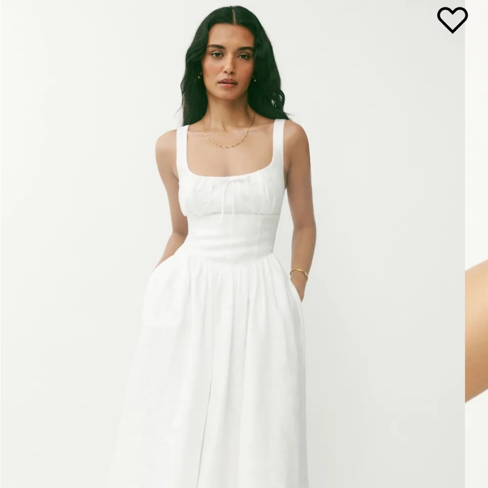 NWT Reformation White linen Sleeveless Sundress size 8